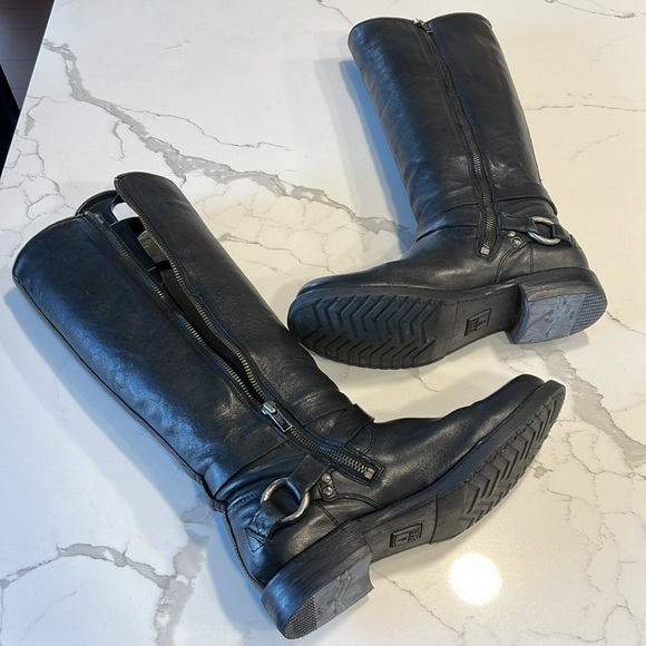 FRYE Women's Veronica Criss Cross Tall Boot Black 9 - Picture 9 of 11